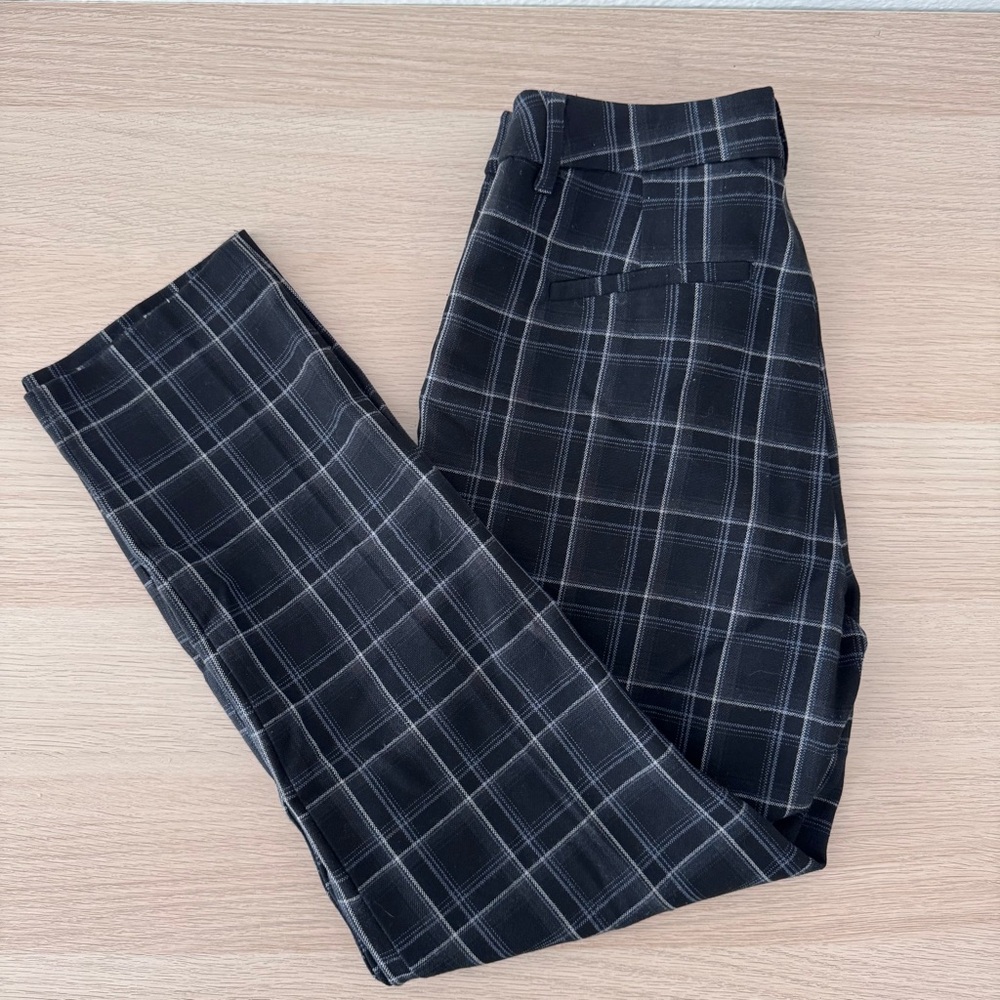 Charcoal Plaid Dress Pants